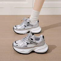 Damen Sportliche Laufschuhe mit atmungsaktiver Oberfläche und dämpfender Sohle – Silber