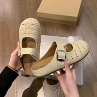 Damen Clogs mit modischem Riemen und atmungsaktiver Oberflächenstruktur – Cremeweiß