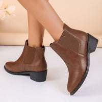 Damen Chelsea-Stiefeletten aus veganem mit elastischen Seiteneinsätzen – Braun