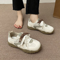 Damen Bequeme Freizeitsneaker mit innovativem Schnürsystem und rutschfester Sohle – Creme