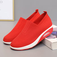 Damen Slip-On Sneakers mit atmungsaktivem Strickobermaterial von – Rot