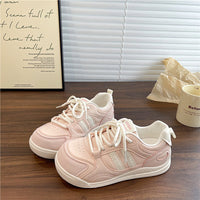 Damen Sportliche Sneaker mit atmungsaktiver Oberflächenstruktur und rutschfester Sohle – Rosarot
