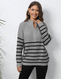 MOCK NECK LANGARM ZIP-UP PULLOVER | MODERNER STIL, KOMFORTABEL, VIELSEITIG – Grau