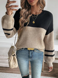 LÄSSIGER RUNDHALS-PULLOVER | KOMFORTABEL UND STILVOLL – Camel