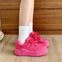 Damen Plateausneaker – Magenta