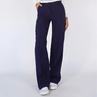 Marlene | Damen Weite High-Waist Marlenehose – Blau