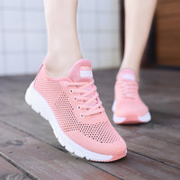 Damen Sportliche Mesh-Sneaker – Rosa