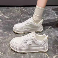 Damen Stadtliche Chunky Sneakers mit dicker Sohle und sportlichem Design – Weiß