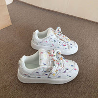 Damen Trendige Sneakers mit bunten Applikationen – Regenbogen