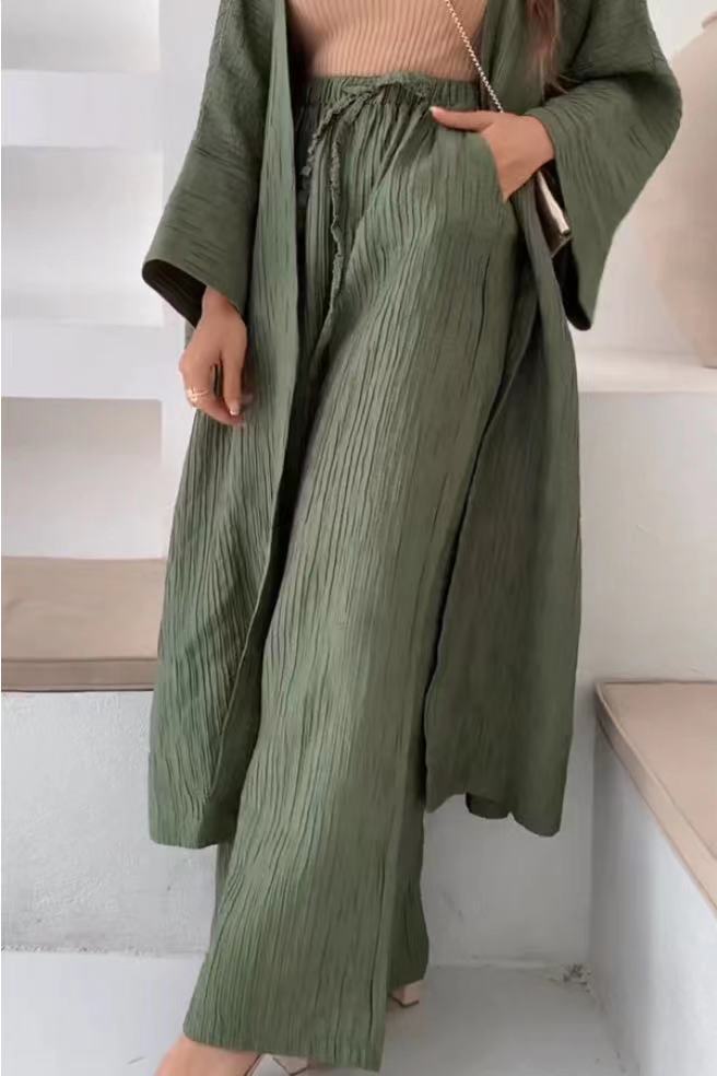 Sabel - Entspanntes Set aus Strickjacke und Hose