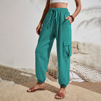 Amina leichte Cargohose | Farbige luftige Sommerhosen Damen - Perfekt für den Sommer – Grün