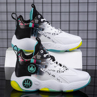 Damen Modische High-Top Sneakers mit innovativer Dämpfung und rutschfester Sohle – Weiss Grün