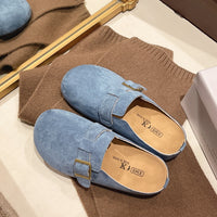 Damen Komfortable Slipper mit elegantem Schnallenverschluss – Blau
