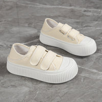 Damen Modische Sneaker mit verstellbarem Klettverschluss und dämpfender Sohle – Cremeweiß