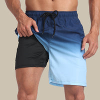 Badeshorts für Herren - Schnelltrocknende Sommer-Boardshorts mit Handytasche – Blau