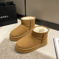 Damen Gemütliche Fleece-Stiefeletten – Braun