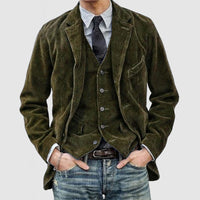Winterjacke Herren Set Blazer Weste | Vielseitig – Grün