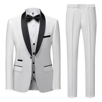 Herren Klassisch Hochzeitsgast Anzug | Slim Fit – Weiß / 3 Pcs Satz