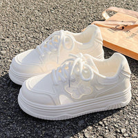 Damen Sportliche Sneaker mit luftdurchlässigem Obermaterial und stabiler Plateausohle – Beige