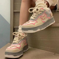 Damen Sportliche Sneakers mit verspieltem Design und atmungsaktiver Oberflächenstruktur – Schmetterlingsrosa