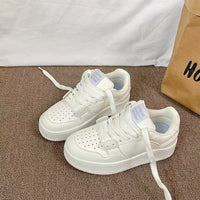 Damen Chunky Sneakers mit atmungsaktiver Oberflächenstruktur und dämpfender Sohle – Weiß