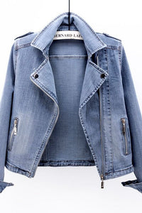 Heidi-Mode | Anzugkragen Stretch Denimjacke – Hellblau