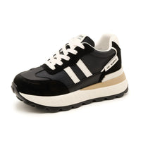 Damen Sportliche Chunky Sneakers mit hochwertigem Obermaterial und dämpfender Sohle – Schwarz