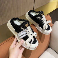 Damen Trendige Sneaker mit kuscheligem Innenfutter und einzigartigem Obermaterial – Schwarz