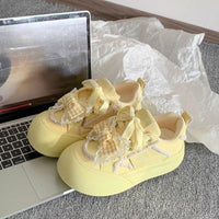 Damen Verspielte Sneaker mit entzückenden Schleifen-Details – Gelb