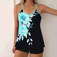 Tankini Set Mit Blumenmuster Für Damen | Sommer – Blau