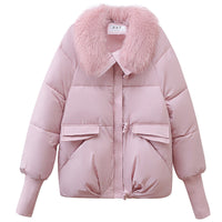 Lucyna - Elegante Jacke mit Pels – Rosa