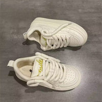 Damen Sneakers mit innovativem Schnürdesign und bequemer Dämpfung – Cremeweiß