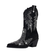 Damen Cowboystiefel Mit Mittlerer Wadenhöhe | Stilvoll – Schwarz