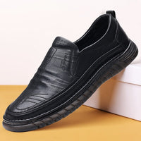 Damen Elegante Slip-On Lederschuhe mit rutschfester Sohle – Schwarz