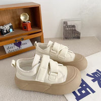 Damen Sneaker mit verstellbarem Klettverschluss und dicker Sohle – Khaki