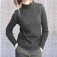 DAMES KABELSTRICKPULLOVER | ELEGANTER WARMER STIL – Grau