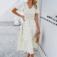 Lola | Figurbetontes Polka Dot Kleid – Beige