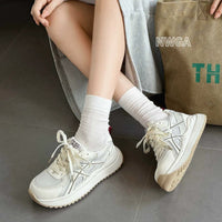 Damen Atmungsaktive Mesh-Sneaker mit Dämpfung – Khaki