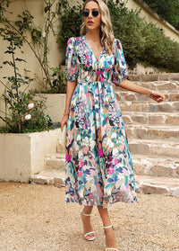 Flore – Elegantes Kleid mit Blumenmuster – Geblümt