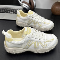 Damen Sportliche Sneakers mit atmungsaktiver Mesh-Konstruktion – Gelb