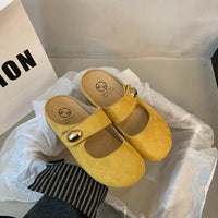 Damen Bequeme Clogs mit elegantem Riemen und modischer Verzierung – Gelb