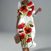 Gudula | Luftiges Maxikleid mit Blumenprint – 0124