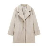 Damen Teddy Mantel Winter | Teddy Damen Klassisch – Beige