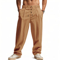 Hendrik | Herren Atmungsaktive Leinenhose – Erdbraun