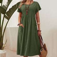 Judith | Lockeres Bauchbedeckendes Kleid – Grün