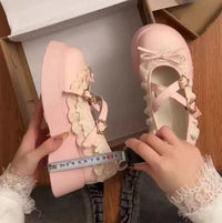 Damen Komfortable Plateau-Sandalen mit zarter Rüschendekoration und goldenen Schnallen – Rosarot