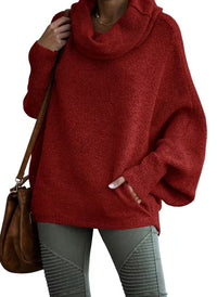 Damen PULLOVER MIT HOHEM KRAGEN | MODISCHER KOMFORT GARANTIERT – Rot