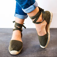 Nadia Espadrilles Plateau | Sommerliche Boho schwarze Espadrilles Sandaletten für Damen mit Riemchen – Grün