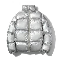 Greta | Gefütterte Thermo Steppjacke – Silber-Stehkragen