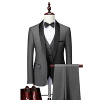 Herren Klassisch Hochzeitsgast Anzug | Slim Fit – Dunkelgrau / 3 Pcs Satz